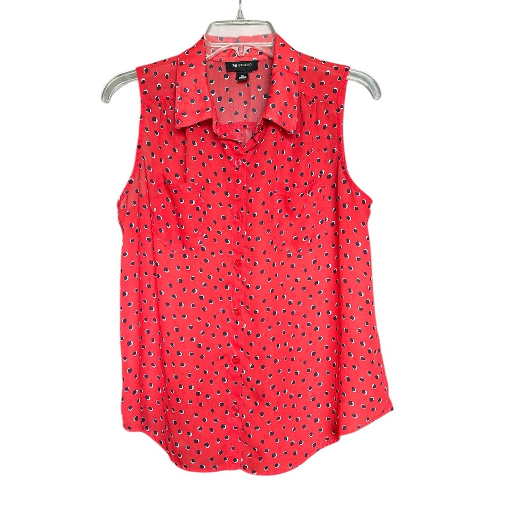 Women's Sleeveless Red Blouse
